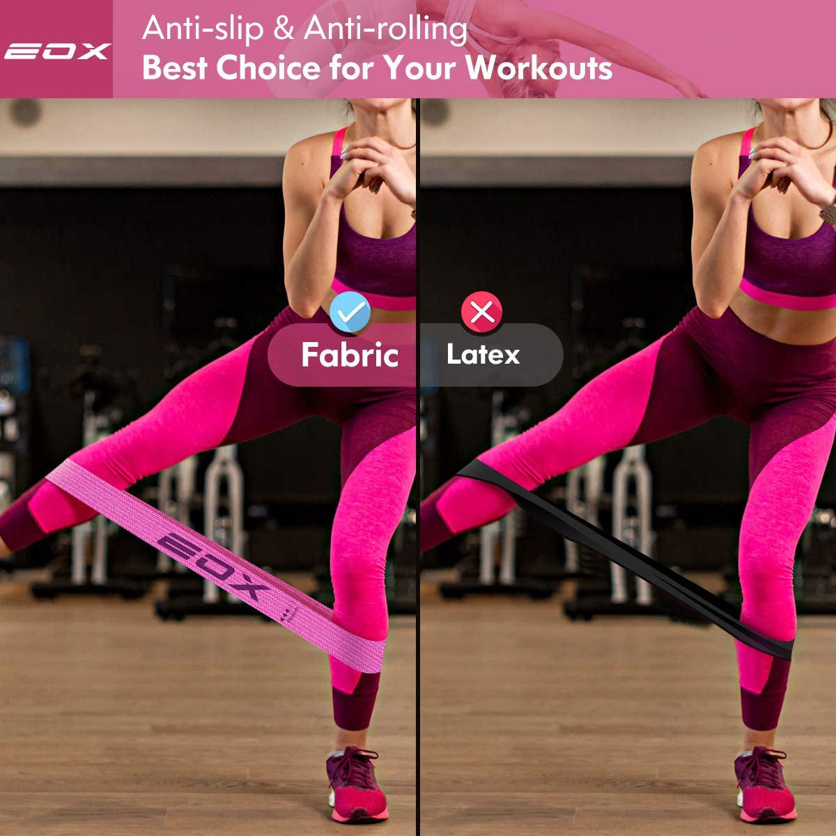 Elevate Your Workout with  Non-Slip Resistance Loop Bands – 5 Levels for Leg & Glute Training (Pink)